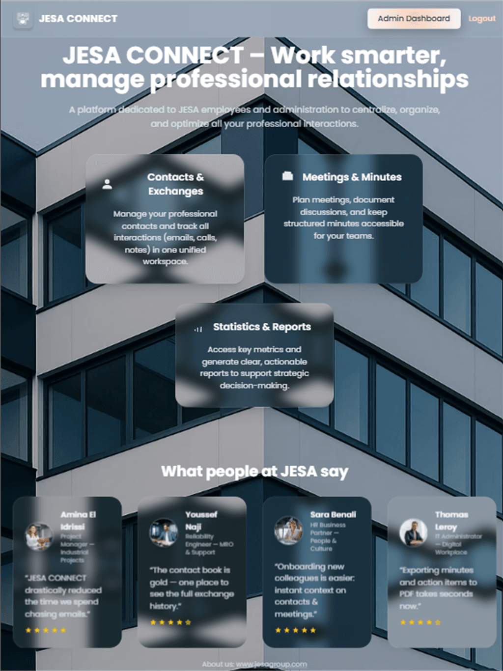 JESA Connect - Plateforme métier
