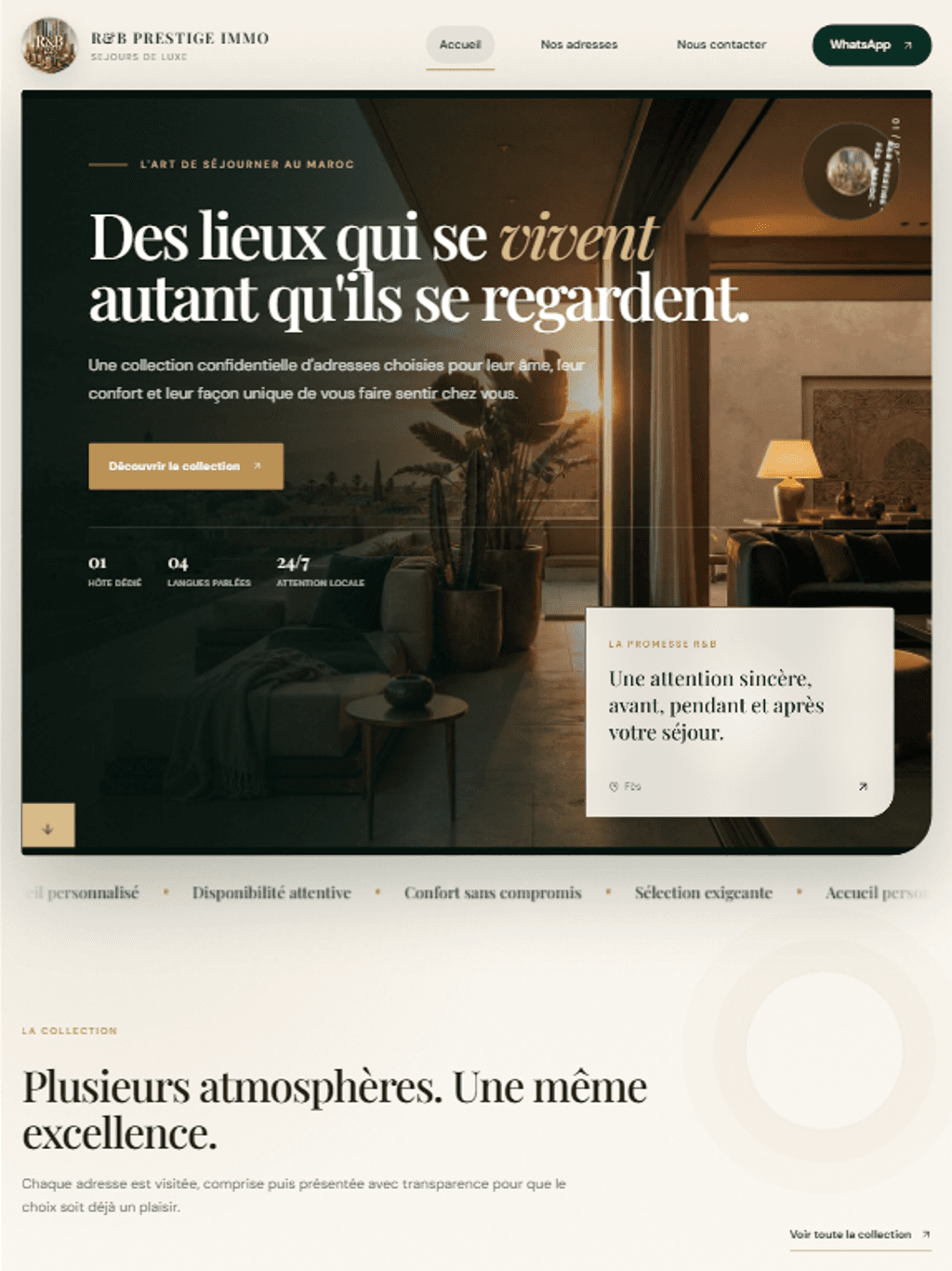 R&B Prestige Immo - Site vitrine premium